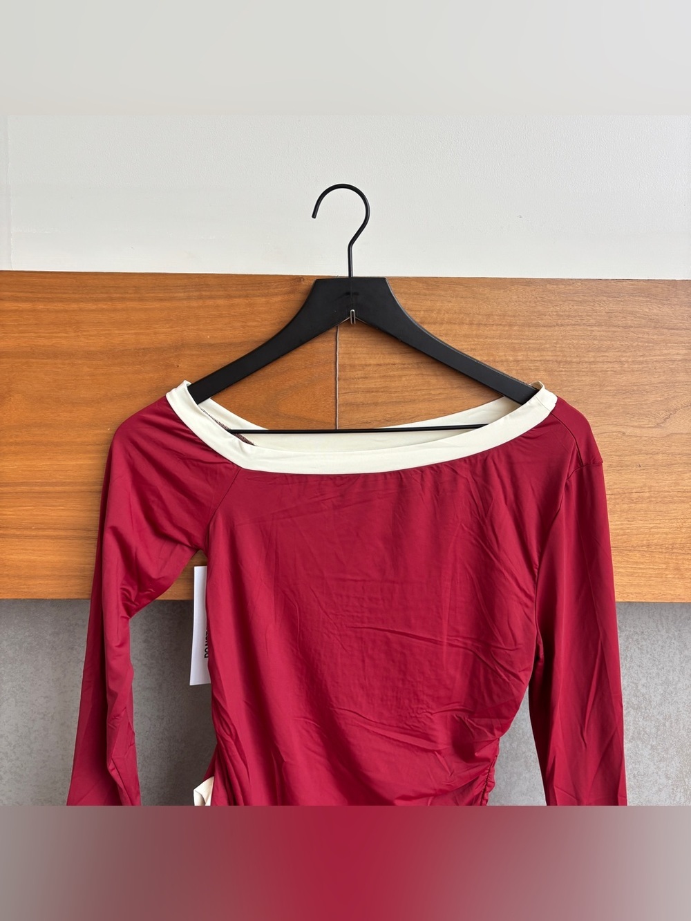NWT Princes Polly  Fake Smile Long Sleeve Top Burgundy, Size 6 - Picture 7 of 14